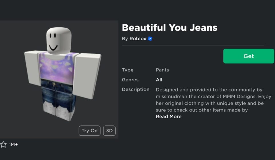Free Roblox Clothes No Robux Needed Com Roblox Beautiful You Jeans 960x560 